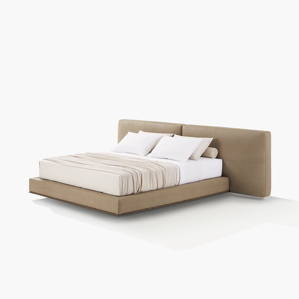 Letto Brera Poliform vista frontale in ambiente moderno