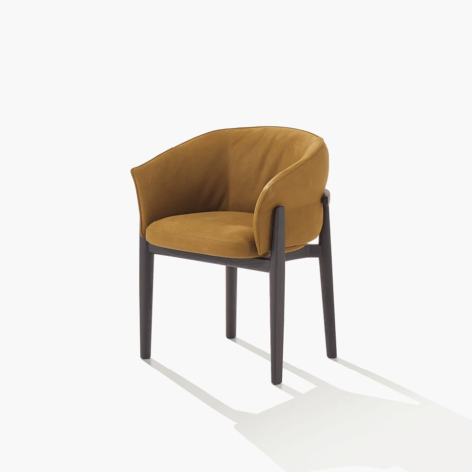 Sedia Leopold Poliform vista frontale in ambiente living