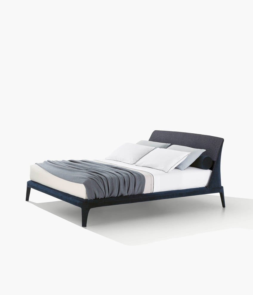 Letto Kelly Poliform con rivestimento in tessuto e pelle