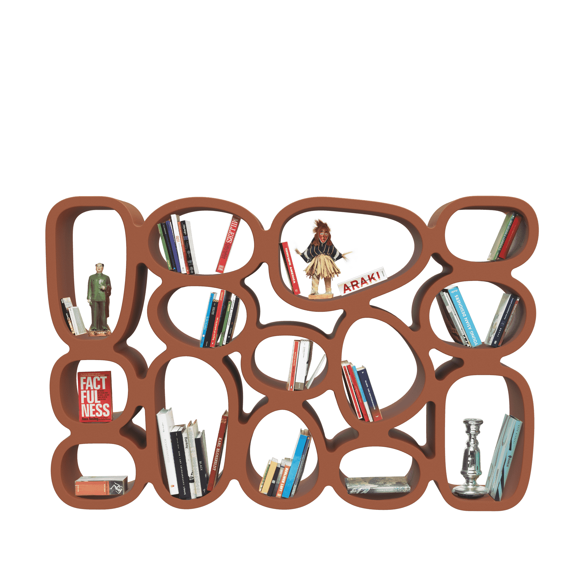 Libreria Koibuchi colore Terracotta vista laterale