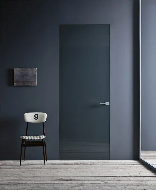 Dettaglio porta Rasovetro 55s con profilo in alluminio
