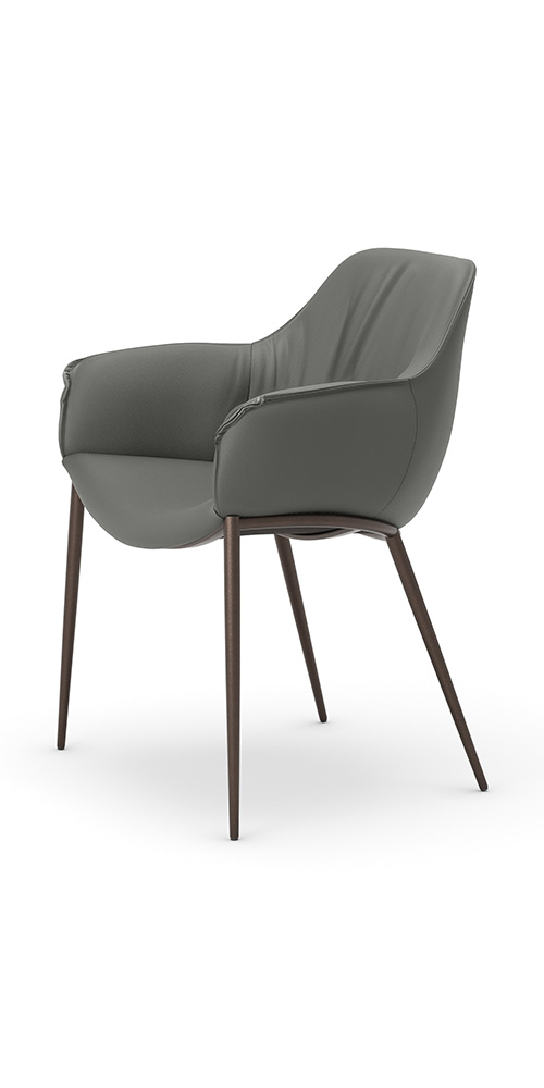 Dettaglio cuciture pronunciate su sedia Scarlett ML