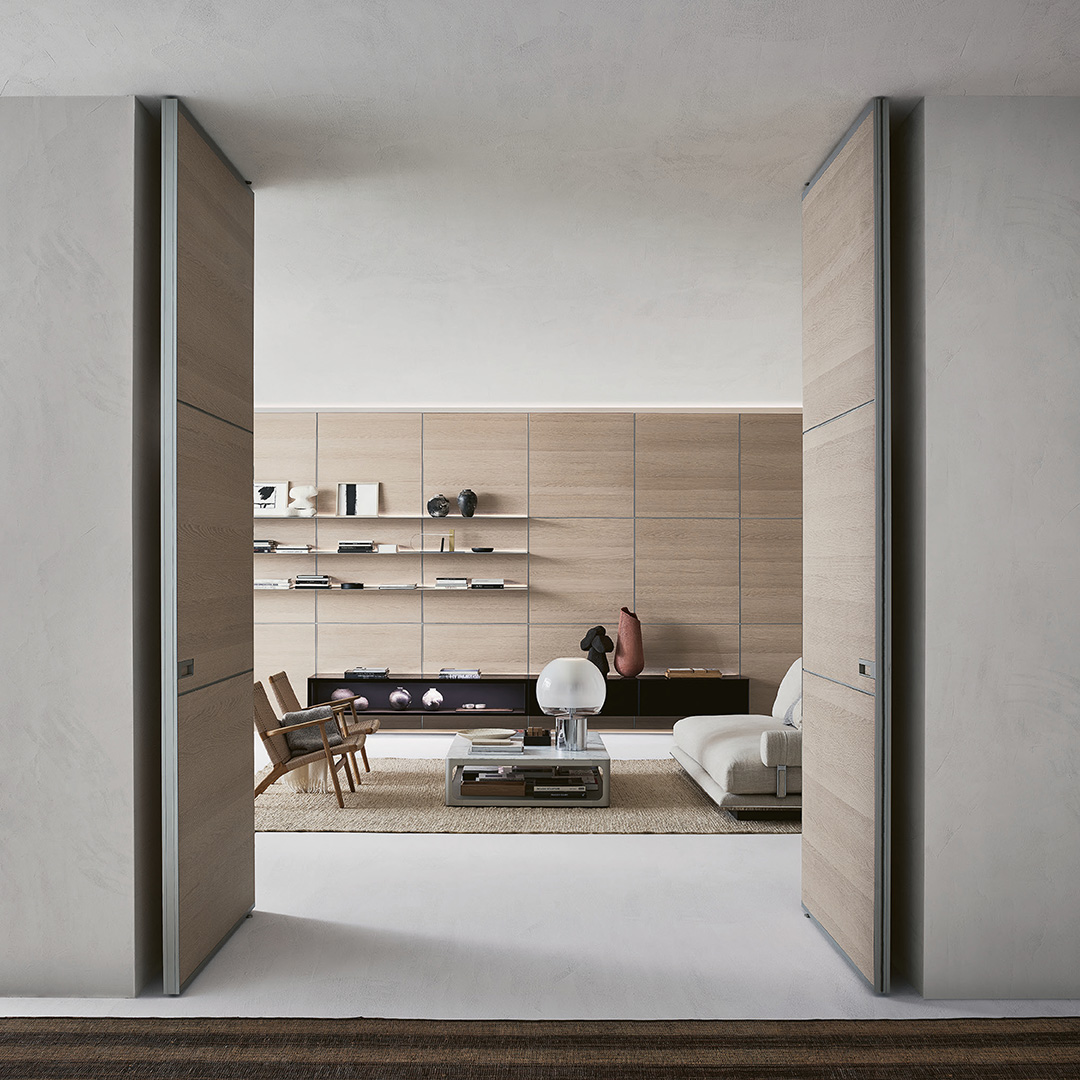 Dettaglio composizione Self con ante e cassetti