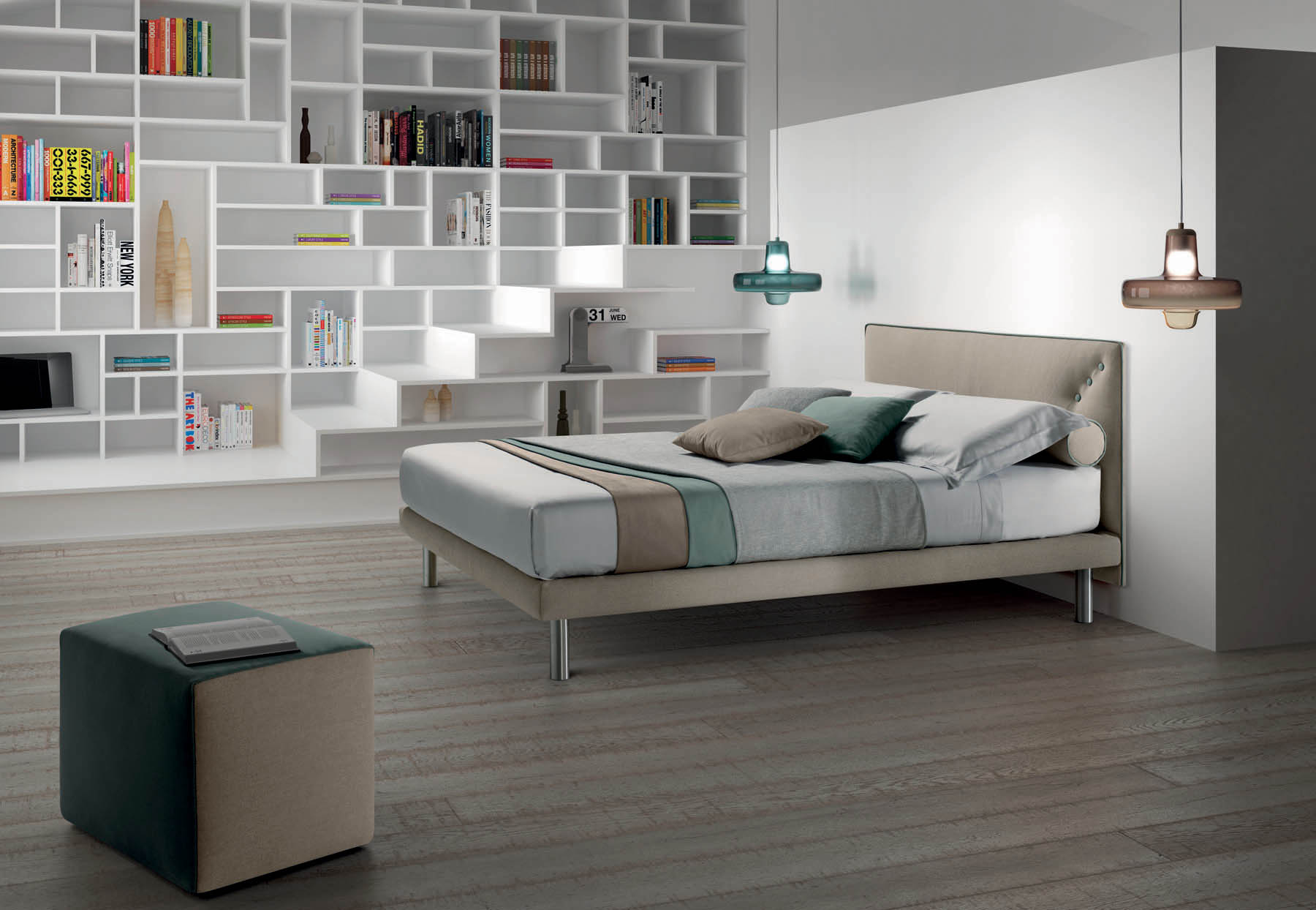 Letto imbottito Snap Samoa Divani angolo vista laterale