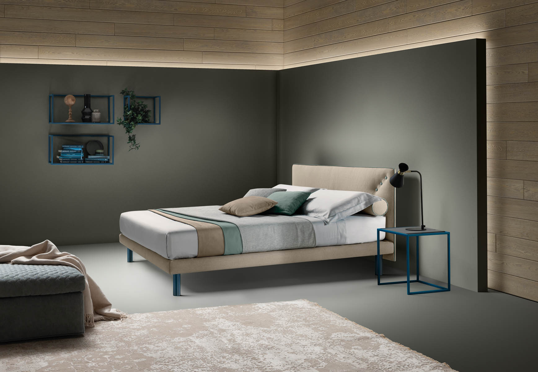 Letto imbottito Snap Samoa Divani vista totale