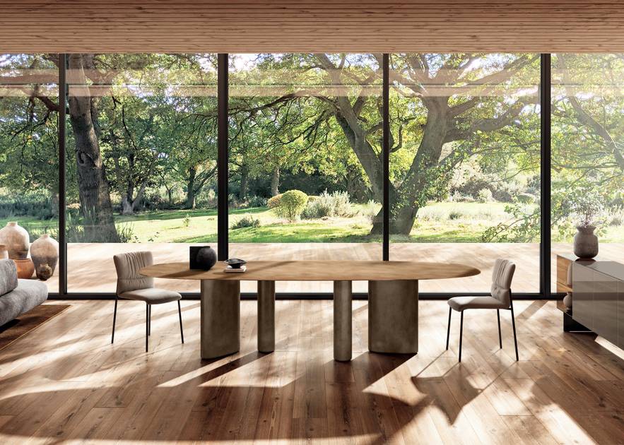 Tavolo da pranzo moderno in vetro modello Hoa LAGO