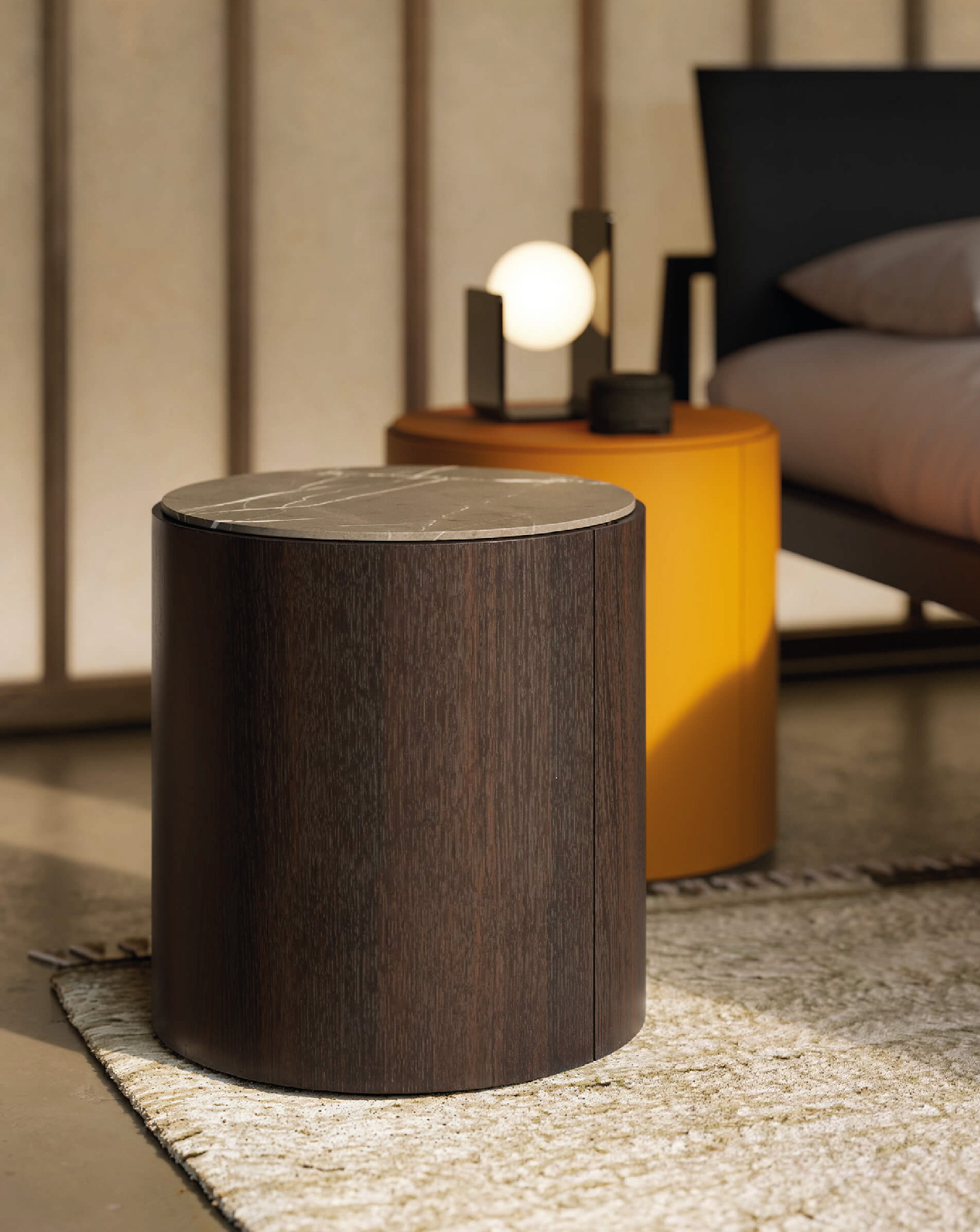 Comodino Top Lema con finitura rovere termotrattato