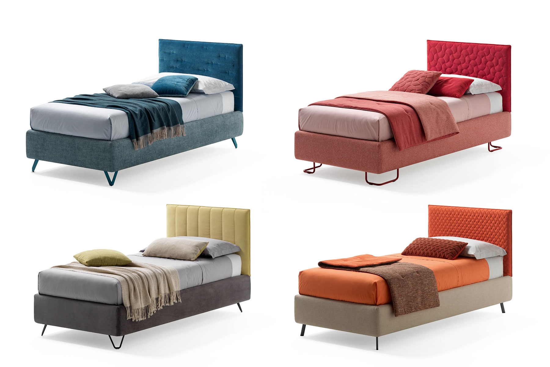 Dettaglio testiera letto imbottito Twist Samoa Divani