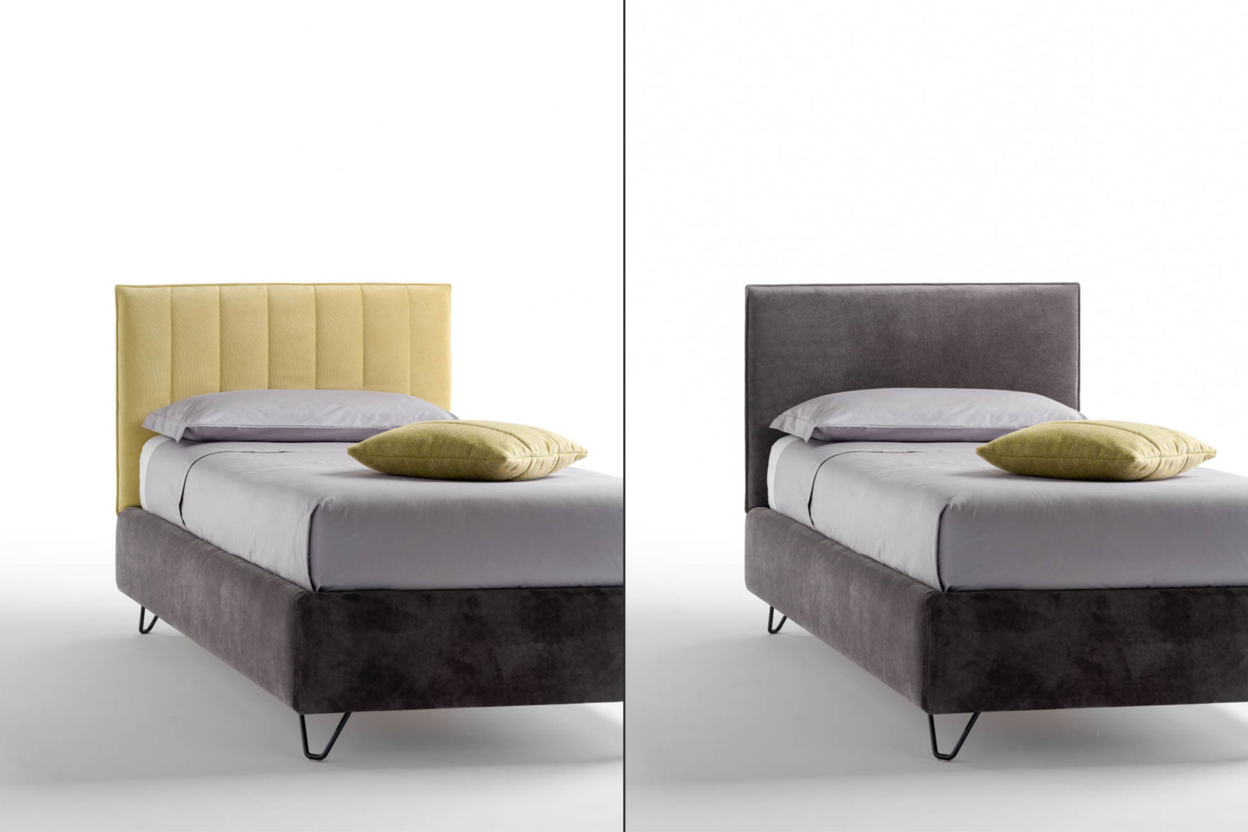 Particolare rivestimento letto imbottito Twist Samoa Divani