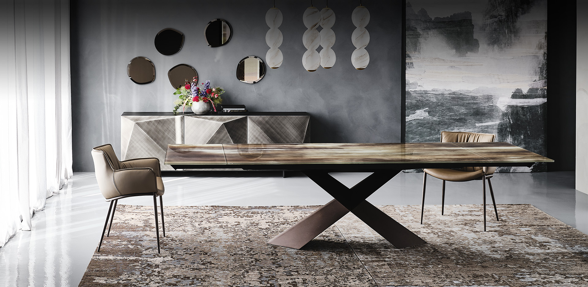 Piano con stampa artistica decorativa del tavolo Tyron Crystalart Drive