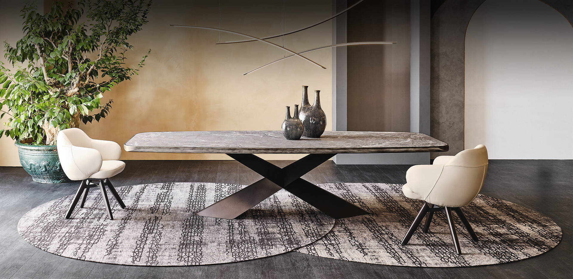 Base in acciaio verniciato del tavolo Tyron Keramik Premium