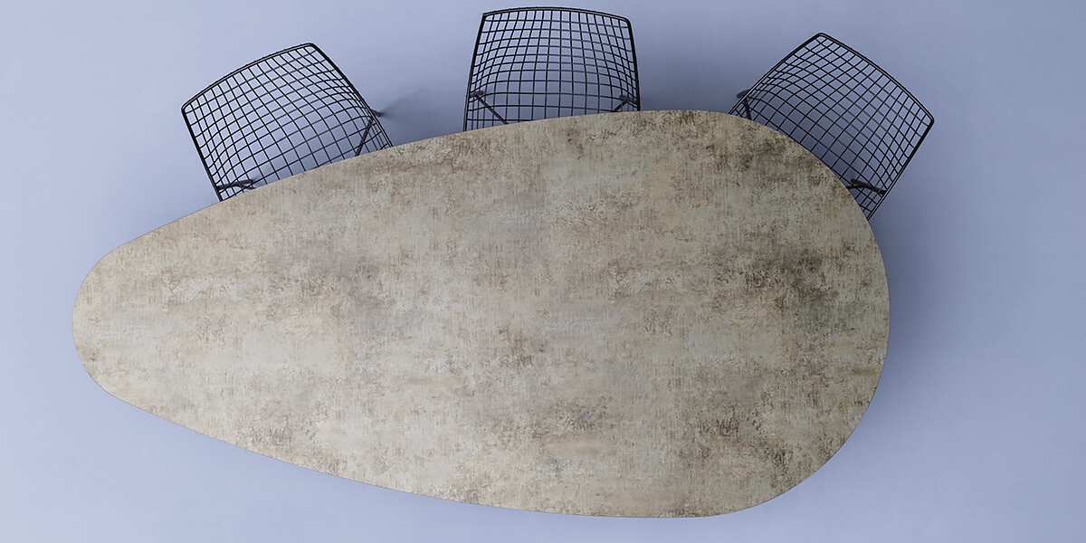 Salottino esterno con tavolini Flexion design organico