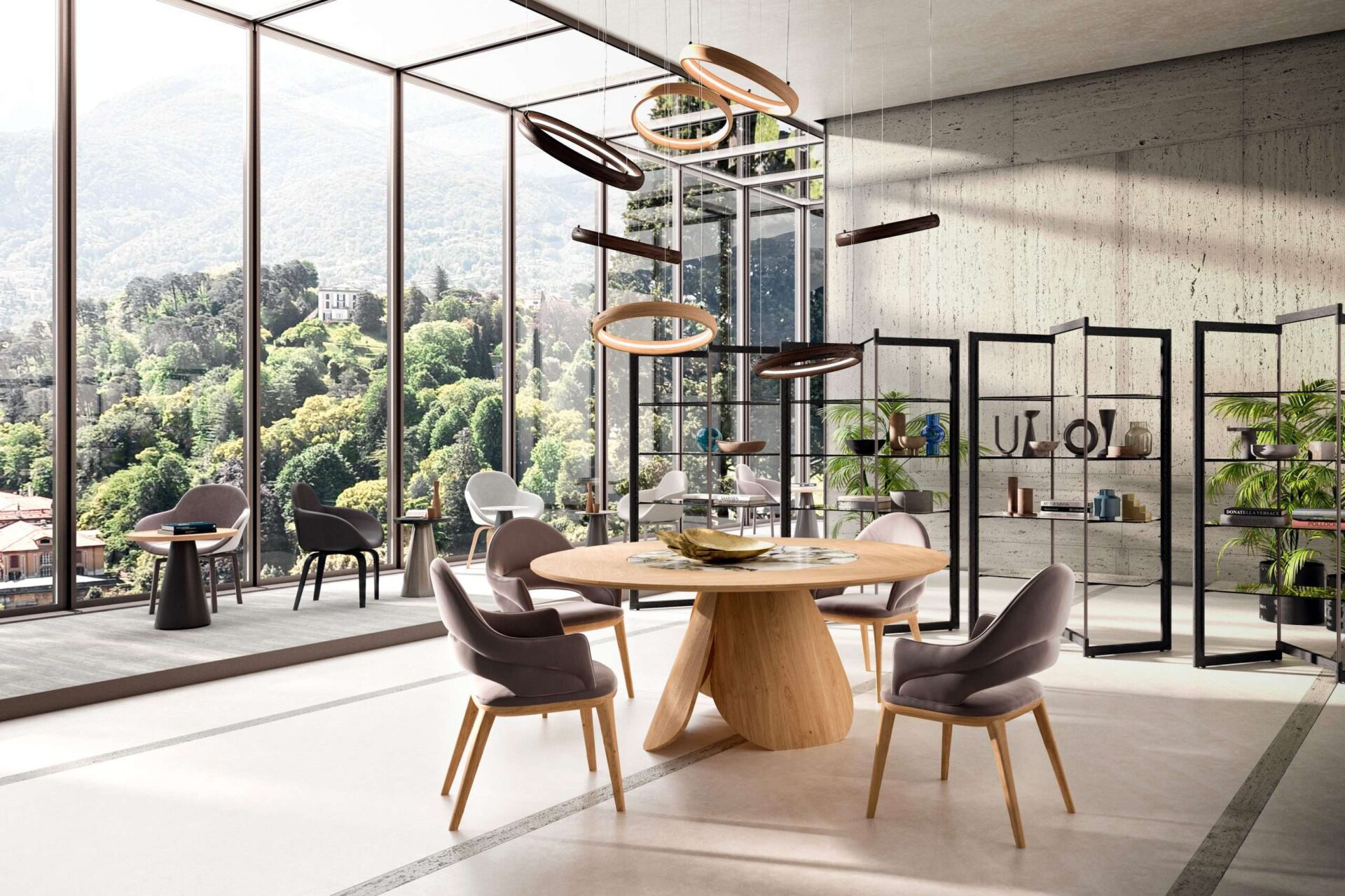 Dettaglio del piano in ceramica del tavolo Veliero