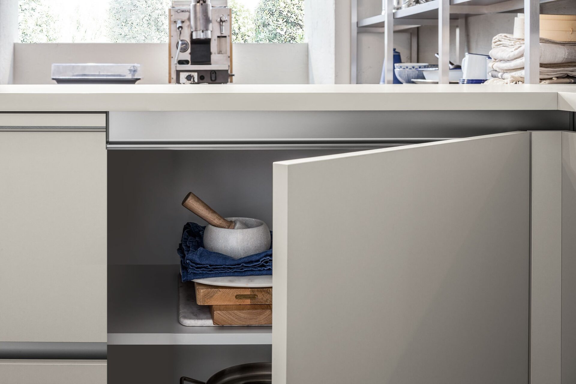 Dettaglio sistema J Presa Brunito della cucina Start-Time