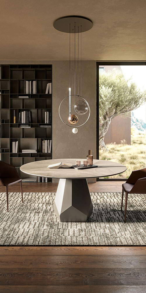 Dettaglio base centrale in acciaio verniciato goffrato