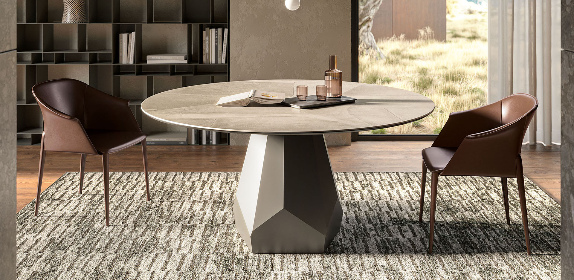 Piano in ceramica con finitura lucida Golden Calacatta